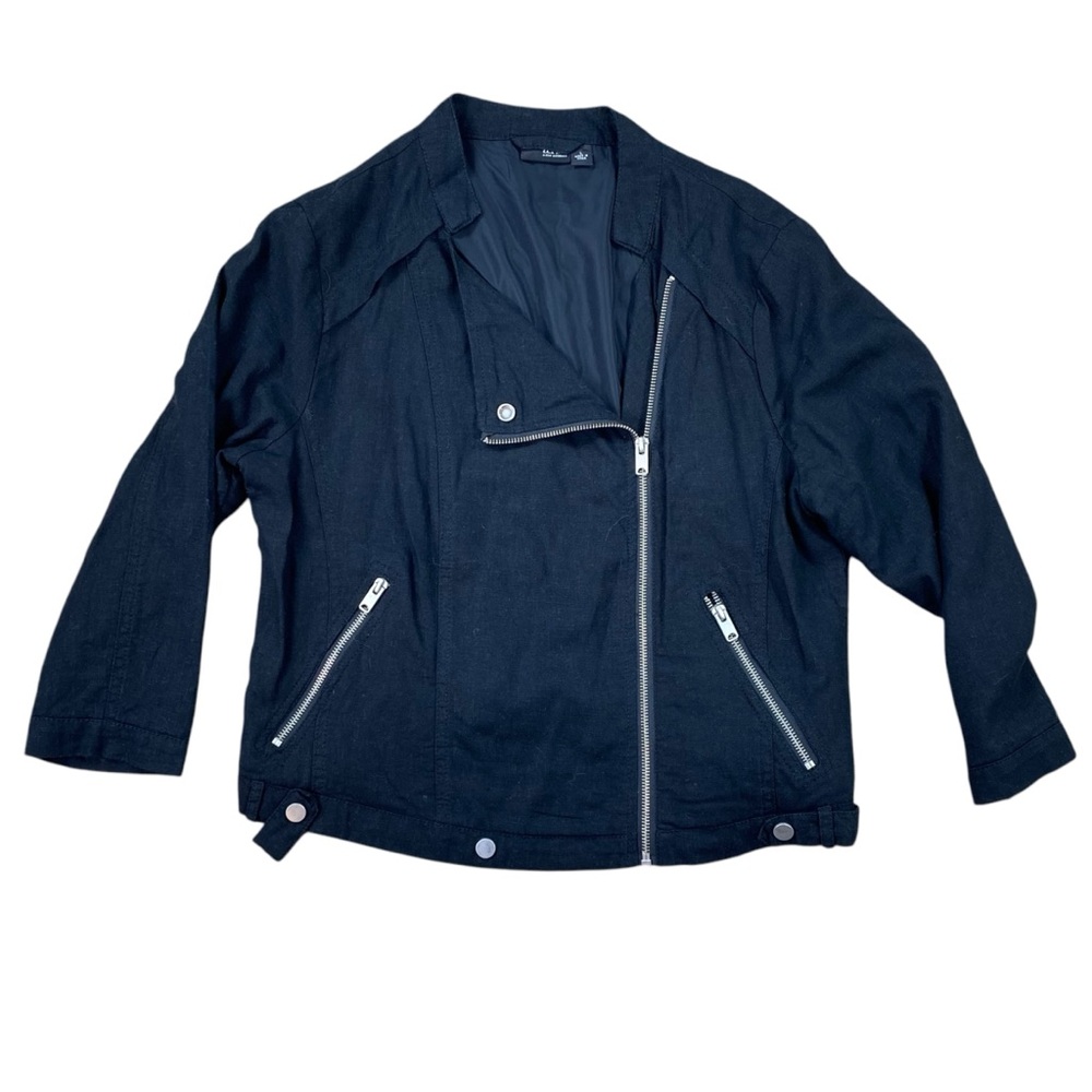 ANA (a new approach) black linen blend jacket size L